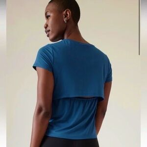 Athleta | Air Out Cinch Tee | XS | Royal Blue | NWOT